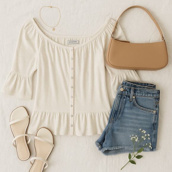 Abercrombie & Fitch Tops - Abercrombie & Fitch Women's Off the Shoulder Blouse Bell Sleeve White Size XS